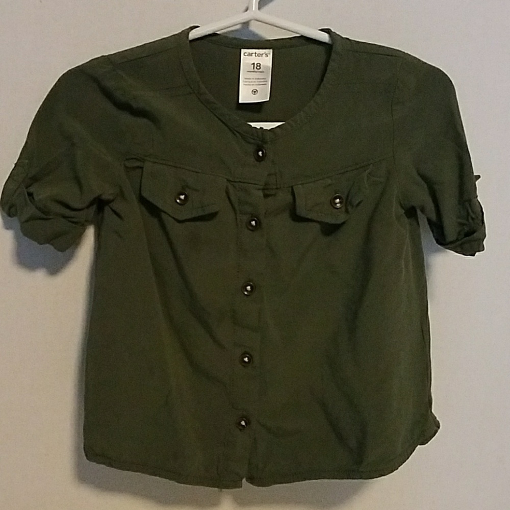 *BOGO* Carter's Olive Button Down Shirt | 18 mths